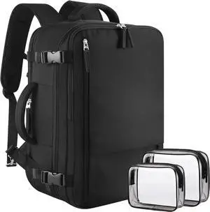 Large Travel Backpack for Women Men Expandable 40L Carry On Backpack 17 Inch Laptop Backpack College Bookbag Waterproof Travel bag as Person Item Flight Approved