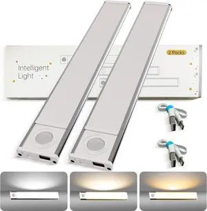 Rose Sensation Motion Sensor Light Indoor - 54 Led Battery Operated Lights 2 Pack Magnetic Closet Light Wireless Under Counter Lights for Kitchen