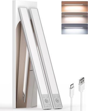 134 LED Under Cabinet Lights 3200mAh Rechargeable Motion Sensor Light Indoor with 3 Color Temps Dimmable Closet Lights Wireless Under Counter Lights for Kitchen Wardrobe Stair (2 Pack)