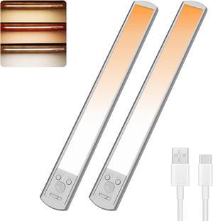 Under Cabinet Lights 126 LED Motion Sensor Light Indoor 15.7 Inch Closet Lights 2200 mAh Rechargeable Under Cabinet Lighting for Under Counter Cupboard Pantry (2 Pack