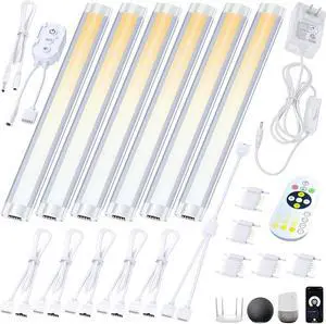Smart Under Cabinet Lighting App Alexa & Google Compatible Cabinet Lights  Linkable with Timer Under Counter Lights Fixtures for Kitchen Book Shelf Show Case (6 Lights Bar Kit)