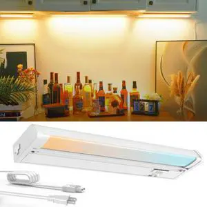 12 LED Under Cabinet Lighting 8W 600LM 3 Color Temperatures (3000K/4000K/5000K) Hardwired or Plug-in Dimmable 45° Rotatable Design Connect Multiple Fixtures Up to 15 Units