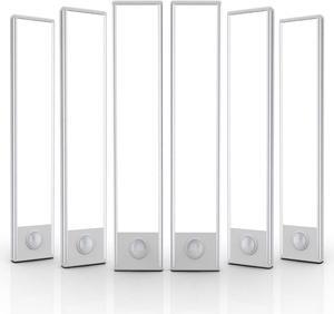 Under Cabinet Lights 32 LED Rechargeable Motion Sensor Light Indoor 6 Pack Magnetic Closet Lights Wireless Under Counter Lights for Kitchen Stairs (White) 8 inch