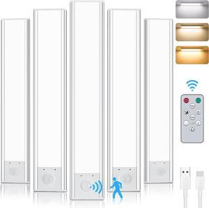 Under Cabinet Lighting Motion Sensor Light Indoor with Remote Control Rechargeable 2500mAh Closet Lights Wireless 3 Color Temps & Adjustable Brightness Under Counter Lights for Kitchen (5)