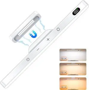 3W Rechargeable Light Bar Touch Adjustable 3 Colors 120 LED Mirror Lights Magnetic for Cabinets Makeup Battery Stick On for Closet Kitchen Bedroom Bathroom Wall