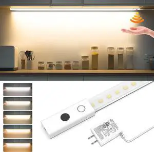 Under Cabinet Lights with Hand Wave Sensor 3.28ft Plug-in Closet Light 2700K-6500K 1090lm Ultra Bright LED Lights for Kitchen Cabinet Shelf Desk