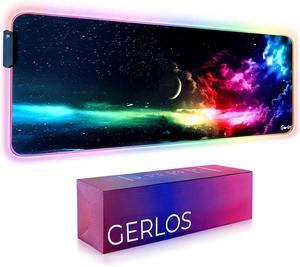 RGB Large Gaming Mouse Pad Extended Soft LED Mouse Pad Non-Slip Rubber Base Water Resist Keyboard Pad Computer Mousepad 31.5×11.8 inches