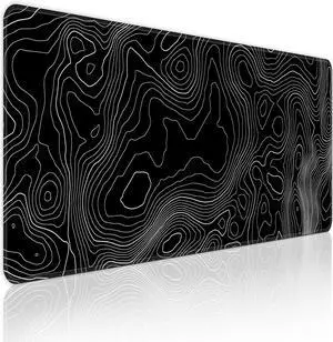 Bzu Topographic Contour Extended Big Mouse Pad Large XL Gaming Mouse Pad Desk Pad 31.5x11.8inch Long Computer Keyboard Mouse Mat Mousepad with 3mm Non-Slip Base and Stitched Edge for Home Office Work