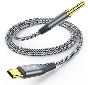 USB C to 3.5mm Audio Aux Jack Cable (4ft) Type C to 3.5mm Headphone Car Stereo Cord Compatible with iPhone 16 Pro Max 15 Pro Max  Galaxy S24 S23 S22 S21 Note 20 Pixel 4 5 XL iPad Pro