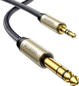 1/8 to 1/4 Stereo Cable 3.5mm TRS to 6.35mm Audio Cable Guitar to Aux Male Cord with Zinc Alloy Housing and Nylon Braid for Guitar Laptop Home Theater Devices Speaker and Amplifiers 6.6FT