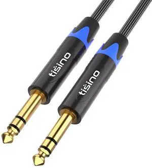 1/4 inch TRS Cable Quarter inch 1/4 TRS to TRS Balanced Stereo Audio Cable Male to Male Pro Interconnect Cable Guitar Cable Nylon Braid - 3 FT