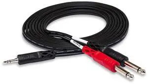 Hosa CMP-159 3.5 mm TRS to Dual 1/4 TS Stereo Breakout Cable 10 Feet Black 1-Pack Laptop