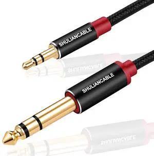 3.5mm to 6.35mm Stereo Audio Cable 6.35 1/4 Male to 3.5 1/8 Male TRS Stereo Audio Cable for Guitar iPod Laptop Home Theater Devices Smartphones and Amplifiers (3.3Ft/1M)