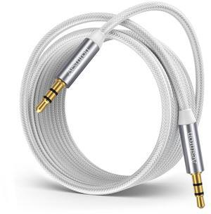 Aux Cord 6.6 FT 3.5 MM Audio Cable Nylon Braided-1/8 Male to Male Auxiliary Stereo Hi-Fi Sound Jack Cables for Car/Home Stereo Headphones Smartphone Speaker Echo & More