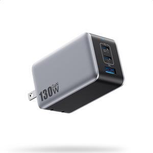 USB C Charger Block 130W GaN 3-Port Compact Wall Charger Foldable Fast Charging Station PD 65W USB C Laptop Charging Adapter for MacBook Pro/Air  XPS iPhone 16/15/14/13 iPad Pro Android etc
