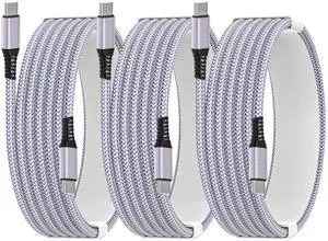 [3 Pack 6FT] USB C to Type C Cable  MFi Certified iPhone 16 Fast Charger Fast Charging Nylon Braided Type c to USB C Cable for iPhone 16/16 Pro/15 Pro Max/15 Plus iPad Pro Air mini Airpods
