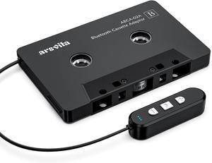 5.1 Bluetooth Cassette Adapter Car Audio Bluetooth Cassette Receiver Cassette Bluetooth Adapter for Car Support Micro SD Card Hands-Free Call Black Type BCA02