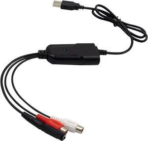 USB 2.0 Audio Converter Grabber RCA to USB Digital Audio Capture Device for Cassette Tapes to MP3 Converter Compatible with Windows XP/7/8/10 and Mac OS 10.14