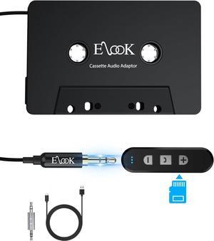 Cassette to Bluetooth Adapter for Car 5.1 Bluetooth Receiver Kit for Cassette Aux Adapter with 3.5 MM Auxillary Cable Black