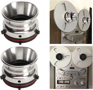 Nab Reel Hub Adaptors for 10in Reel to Reel Tape Recorders 1 Pair Aluminium Nab Hub Device for ReVox for Akai for Teac Universal Loading Device (Silver)