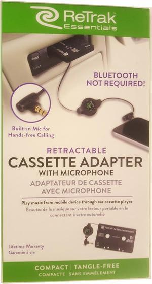 ETESCAS Retractable Cassette Player Adapter and Microphone