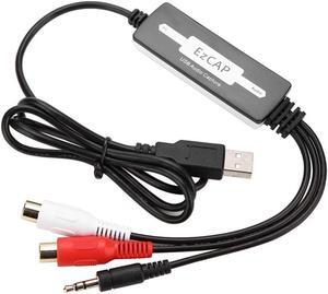 USB Audio Capture Recorder Card Converts Turntable LP/Cassette Tape Audio to MP3/WAV Digital Music Converter Adapter Support XP/Vista/7/8/8.1/10 and .