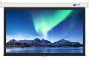 100INCH Manual Pull Down White Projector Screen 16:9 1.2 Gain Retractable Auto-Locking 4K 8K 3D Ultra HD for Home Theater Movie Office Game Projection Screen