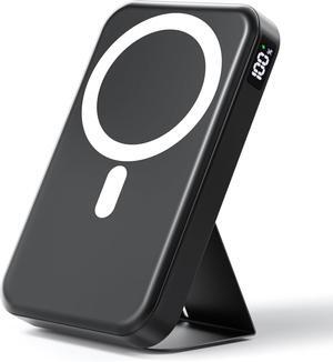 Magnetic Portable Charger 10000mAh Wireless Power Bank with 20W USB-C Fast Charging Foldable Stand & LED Display Magnetic Battery Pack Compatible with iPhone 16/15/14/13/12 All Series