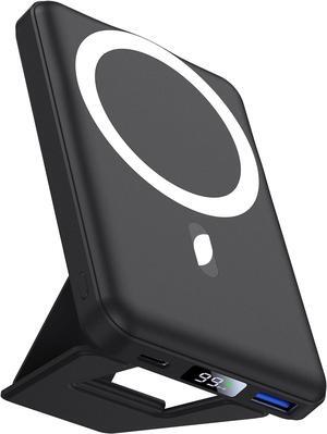 Magnetic Power Bank 10000mAh Foldable Wireless Portable Charger with USB-C Cable LED Display for Mag-Safe Battery Pack 22.5W PD Fast Charging for iPhone 16/15/14/13/12 Pro/Pro Max/Plus/Mini