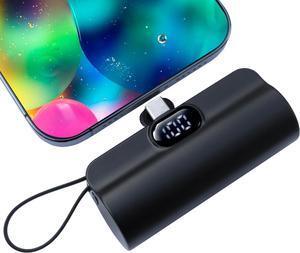 Mini Power Bank 5500mAh Portable Power Bank Dual USB-C Ports Cell Phone Power Charger LCD LED Display Battery Compatible with iPhone 16/15 plus/15 pro/15 pro Max/Android Phone//Moto/LG etc