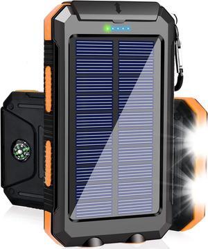 Solar Charger Power Bank 38800mAh Portable Charger Fast Charger Dual USB Port Built-in Led Flashlight and Compass for All Cell Phone and Electronic Devices