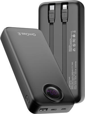 Portable Charger 20000mAh22.5W Fast Charging Power Bank Cell Phone Replacement Battery with 5 Output 2 Input for iPhone 16/15 Plus/15 Pro Pro Max  Galaxy and More Pearl Black