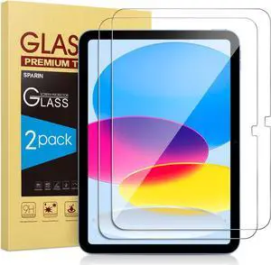 Screen Protector for iPad 11th 10th Generation (iPad A16 11-inch 2025/10.9 inch 2022) 2 Pack Tempered Glass for iPad 11/10 Gen Case Friendly Anti-Scratch Touch Sensitive
