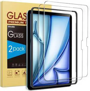 2 Pack Screen Protector for iPad Air 11-inch M3 2025 & M2 2024 (iPad Air 7th/6th Generation) Tempered Glass- Pencil Pro & Case Compatible Anti-Scratches High Definition