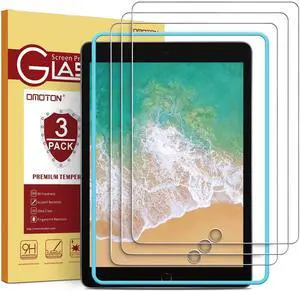 3 Pack Screen Protector for iPad 6th 5th Generation Tempered Glass Screen Protector Compatible with  iPad Pro 9.7 / iPad Air 2 / iPad Air 9.7 Inch with Alignment Frame Case Friendly