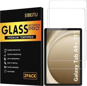 2 Pack Screen Protector for  Galaxy Tab A9 Plus 2023 11 Inch HD Clear 9H Hardness Tempered Glass Film for Galaxy Tab A9 Plus Scratch Resistent Touch Sensitive Bubbles Free