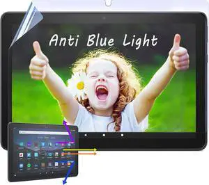2 Pack Anti-Blue Light Screen Protector for Fire HD 10 Tablet (10.1 Inch) - Fire HD 10 Plus/Kids/Kids Pro Anti Glare Screen Film