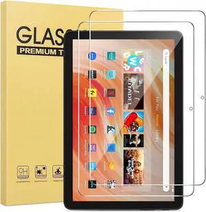 [ 2 Pack] Tempered Glass Screen Protector for Kindle Fire 7 Tablet 2022 Release 12th Generation Shockproof HD Plus Clear Protector (Clear 7 Inch Fire 7 2022)