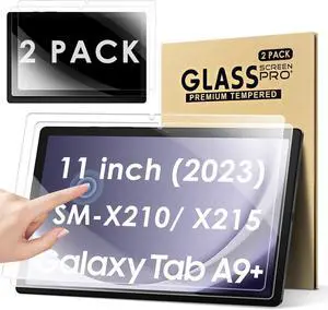 2-PACK Screen Protector for  Galaxy Tab A9 Plus 11 2023 Android Tablet (SM-X210/ X216/ X218) Ultra-Clear/Touch Sensitive/Anti-Scratch Galaxy Tab A9 Plus 11 inch Tempered Glass