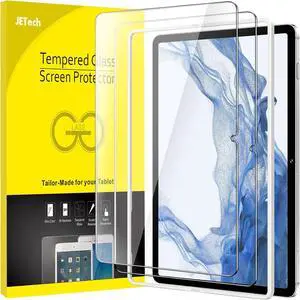 Screen Protector for  Galaxy Tab S8 Plus 2022 / Tab S7 FE 2021 / Tab S7 Plus 2020 12.4-Inch with Easy Installation Frame Tempered Glass Film HD Clear 2-Pack