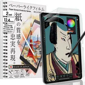 | The Original Made in Japan Paper Screen Protector for  Galaxy Tab S10+ 2024 / S9+ / S9 FE+ / S8+ / S7 FE / S7+ (12.4) | Matte Surface PET Film For Writing Drawing & Note-Taking | 2 Set