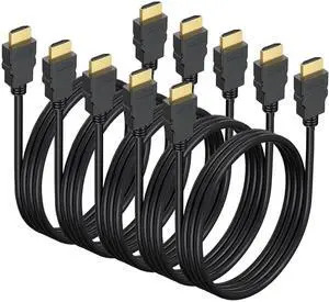 6.6FT HDMI Cable 5-Pack Shielded 4K HDMI Cord Gold-Plated HDMI to HDMI Cable 120Hz ARC&CL3 Rated HDCP 2.2 3D HDR| for Docking Station PC Monitor Switch Splitter PS5 PS4 Xbox TV Soundbar