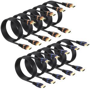 4K HDMI Cable 6.6FT 10-Pack HDMI to HDMI Cable High Speed HDMI Cord 2.0 Ultra HD 4K@60Hz 2K@144Hz HDR 3D Dolby HDCP 2.2 ARC for PS5 PS4 HDTV Monitor Xbox Blu-ray Laptop