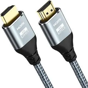 HDMI Cable 4K 60 Hz 20 ft High Speed HDMI 2.0 Cables 18Gbps 4K @ 60Hz Ultra HD 2160P 1080P ARC 3D HDCP 2.2 Cord Braided for Laptop Monitor PS5 PS4 Xbox One Fire TV
