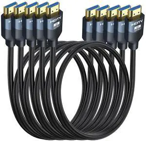 8K HDMI 2.1 Cables 6FT 5-Pack High Speed HDMI Gaming Monitor Cable for PS5 TV-8K ARC&eARC HDMI Cord-165/180/240Hz HDCP2.3 3D/HDR10 for Soundbar PS5 PS4 TV Xbox  Cinema Computer Monitor