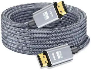 HDMI Cable 4K 50 ft High Speed HDMI 2.0 Cord Braided | 4K@30Hz Ultra HD 1080p ARC HDR 3D HDCP 2.2 | for Xbox / PS5 / TV/Laptop/Monitor