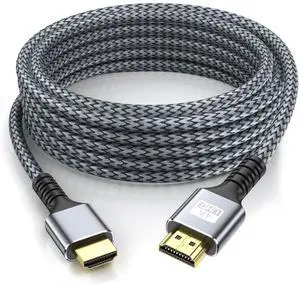 4k Hdmi Cable 50ft Ultra High Speed HDMI 2.0 Cable 4K@60HZ 3D ARC Gold Plated Connector Ethernet Audio Video Return HDMI Cord for UHD TV Monitor Laptop Xbox PS4/PS5  TV ect.(Silvery) ?