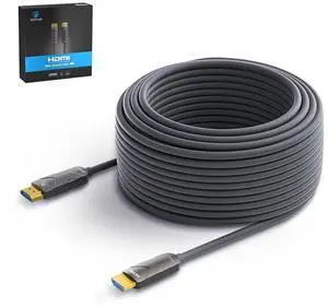 4K HDMI Cable 100 ftFiber Optic HDMI Cord (HDMI2.0b 18Gbps 4K 60Hz 4:4:4 RGB 1080p) Ultra High Speed Uni-Directional Active Slim Cord Compatible with PC Laptop PS3 PS4 Projector HDTV