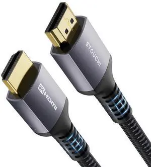 HDMI Cable 8FT 48Gbps Ultra High Speed HDMI? Cables Braided 2.1 Cord 8K60Hz 4K120Hz 144Hz eARC Dynamic HDR HDCP 2.2&2.3 HDR10+ Compatible for PS5 PS4 UHD TV and PC
