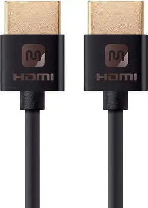 113580 HDMI High Speed Cable - 3 Feet - Black 4K@60Hz HDR 18Gbps 36AWG YUV 4:4:4 - Ultra Slim Series